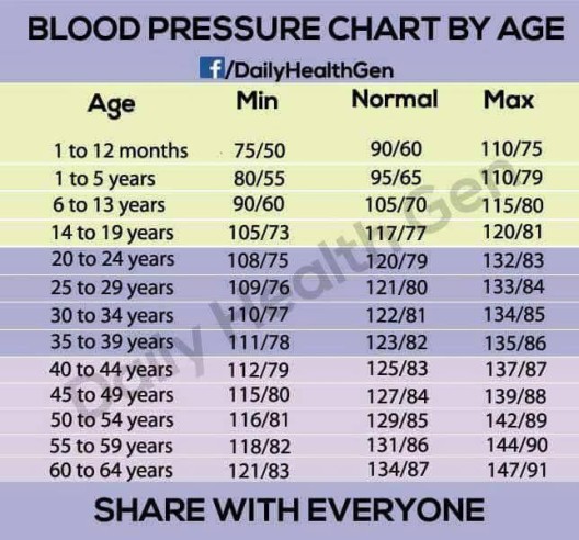 senior female blood pressure chart by age